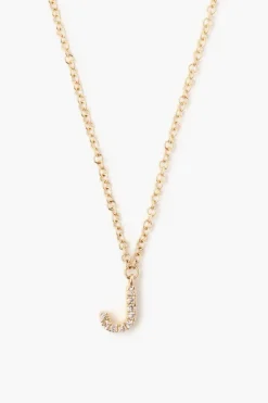 Chan Luu Necklaces^14K Gold And White Diamond Initial Necklace