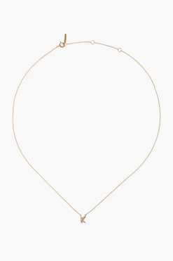 Chan Luu Necklaces^14K Gold And White Diamond Initial Necklace
