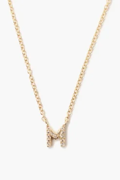 Chan Luu Necklaces^14K Gold And White Diamond Initial Necklace