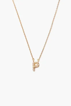 Chan Luu Necklaces^14K Gold And White Diamond Initial Necklace