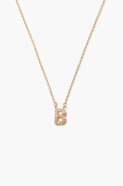 Chan Luu Necklaces^14K Gold And White Diamond Initial Necklace