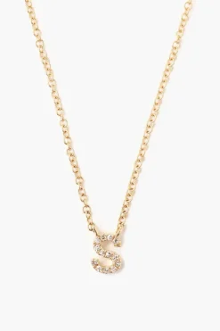 Chan Luu Necklaces^14K Gold And White Diamond Initial Necklace