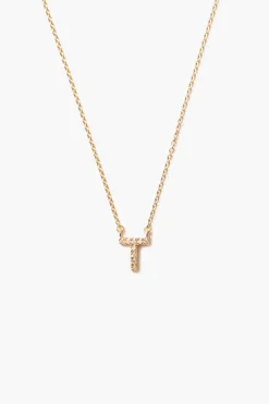 Chan Luu Necklaces^14K Gold And White Diamond Initial Necklace