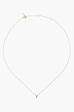 Chan Luu Necklaces^14K Gold And White Diamond Initial Necklace