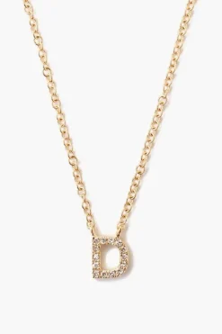 Chan Luu Necklaces^14K Gold And White Diamond Initial Necklace