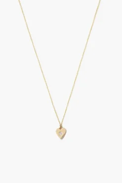 Chan Luu Necklaces^14K Gold Heart Necklace With Diamond Inlay
