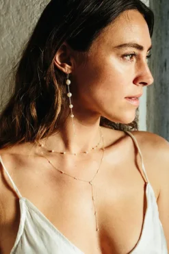 Chan Luu Earrings^14K Graduated White Pearl Earrings