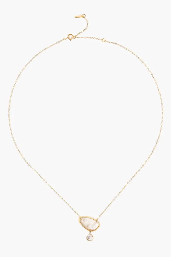 Chan Luu Necklaces^14K Quartz Diamond Drop Gold Cliff Necklace