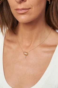 Chan Luu Necklaces^14K Quartz Diamond Drop Gold Cliff Necklace