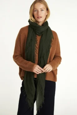 Chan Luu Scarves^Kombu Green Cashmere And Silk Scarf