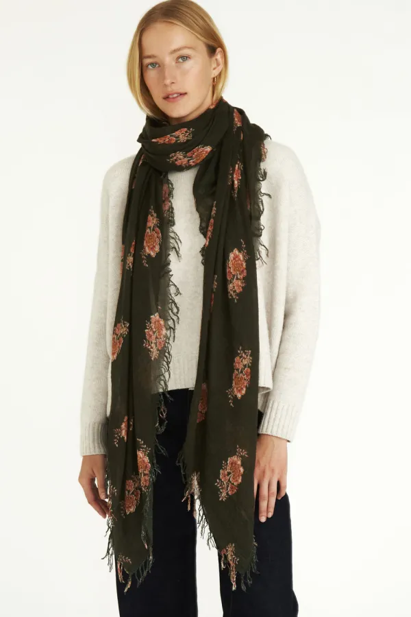 Chan Luu Scarves^Kombu Hibiscus Floral Cashmere And Silk Scarf