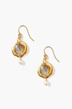 Chan Luu Earrings^Labradorite & Pearl Ostra Earrings