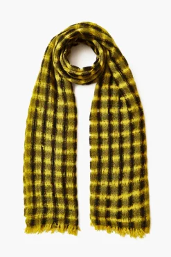 Chan Luu Scarves^Lemon Drop Checkered Wool Scarf