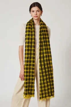 Chan Luu Scarves^Lemon Drop Checkered Wool Scarf