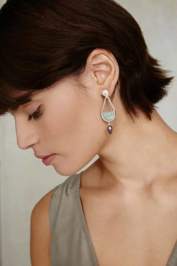 Chan Luu Earrings^Luna Teardrop Earrings Aquamarine Mix