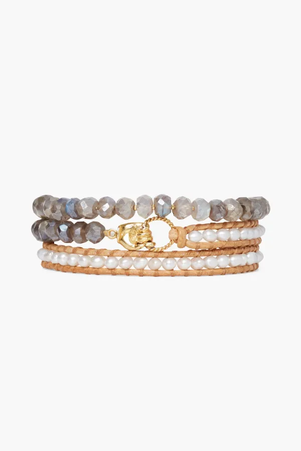 Chan Luu Bracelets^Mano Triple Wrap Bracelet White Pearl Mix