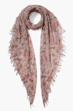 Chan Luu Scarves^Mauve Chalk Floral Cashmere And Silk Scarf