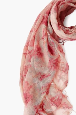 Chan Luu Scarves^Mauve French Floral Cashmere And Silk Scarf