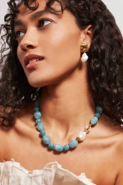 Chan Luu Earrings^Minerva Earrings Gold White Pearl