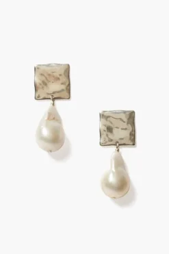 Chan Luu Earrings^Minerva Earrings Silver White Pearl