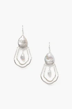 Chan Luu Earrings^Nia Chandelier Earrings Grey Pearl