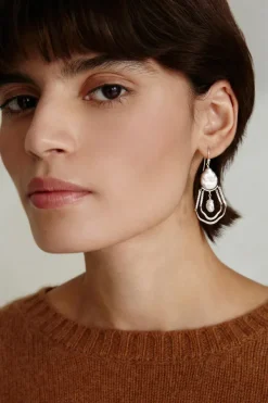 Chan Luu Earrings^Nia Chandelier Earrings Grey Pearl