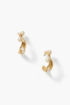 Chan Luu Earrings^Olive Branch Hoop Earrings Mini Gold