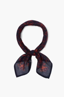 Chan Luu Bandanas^Painterly Floral Print Bandana Dark Sapphire