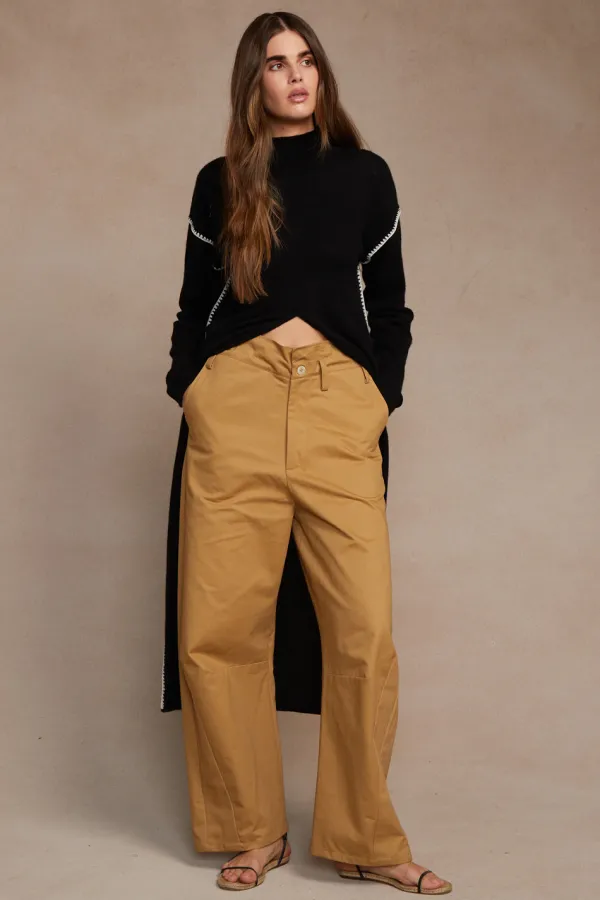 Chan Luu Bottoms^Paper Bag Barrel Pant Khaki