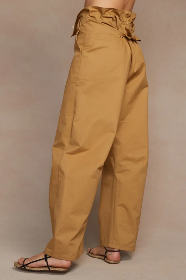 Chan Luu Bottoms^Paper Bag Barrel Pant Khaki