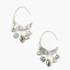 Chan Luu Earrings^Petite Crescent Grey Pearl And Labradorite Mix Silver Hoop Earrings
