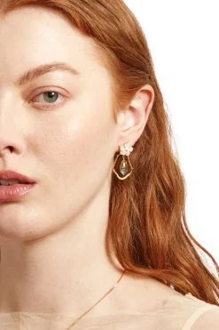 Chan Luu Earrings^Plumeria Chandelier Earrings Labradorite Mix