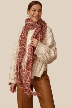 Chan Luu Scarves^Pomegranate Crux Cashmere And Silk Scarf