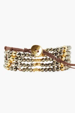 Chan Luu Bracelets^Pyrite And Gold Nugget Naked Wrap Bracelet
