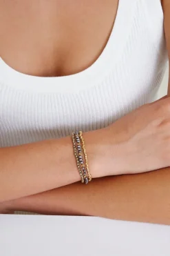 Chan Luu Bracelets^Pyrite And Grey Pearl Naked Wrap Bracelet