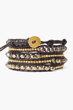 Chan Luu Bracelets^Pyrite Mix And Pearl Wrap Bracelet
