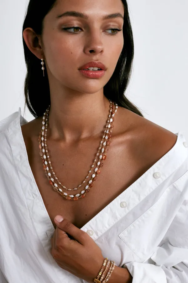 Chan Luu Necklaces^Santa Fe Necklace White Pearl