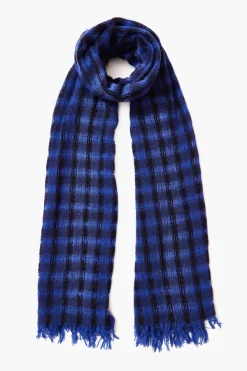 Chan Luu Scarves^Sapphire Checkered Wool Scarf