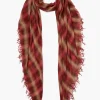 Chan Luu Scarves^Savvy Red Sapphire Plaid Cashmere And Silk Scarf