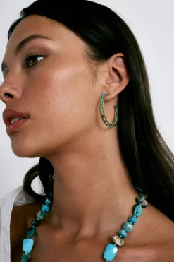 Chan Luu Earrings^Sedona Hoop Earrings Turquoise
