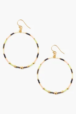 Chan Luu Earrings^Seed Bead Hoop Earrings Lime Mix