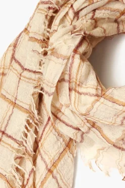 Chan Luu Scarves^Seed Pearl Mix Plaid Wool Scarf