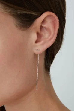 Chan Luu Earrings^Silver Bar Chain Thread Earrings