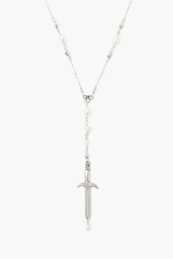 Chan Luu Necklaces^Silver Dagger And White Pearl Necklace