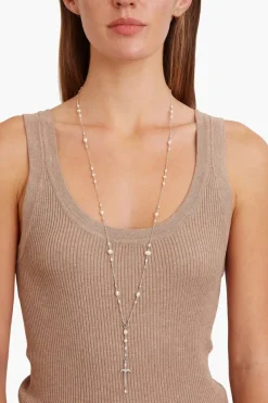 Chan Luu Necklaces^Silver Dagger And White Pearl Necklace