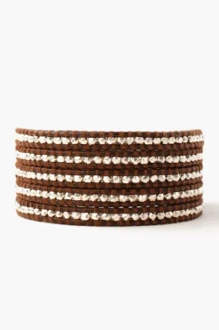 Chan Luu Bracelets^Sterling Silver Wrap Bracelet On Brown Leather