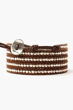 Chan Luu Bracelets^Sterling Silver Wrap Bracelet On Brown Leather