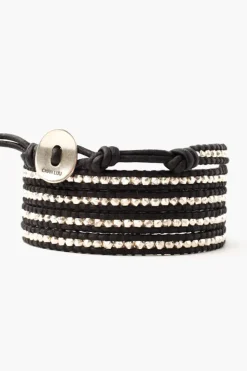 Chan Luu Bracelets^Sterling Silver Wrap Bracelet On Natural Black Leather