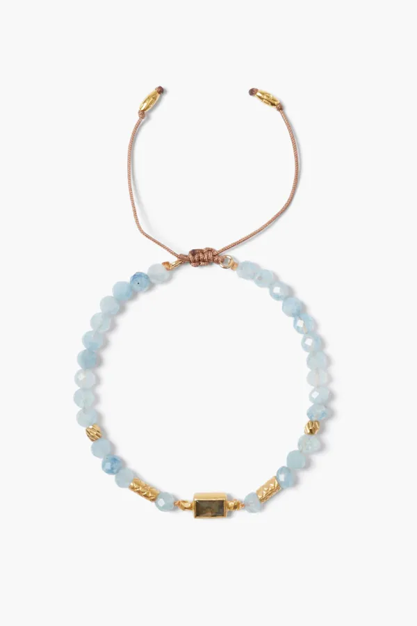 Chan Luu Bracelets^Tab Pull-Tie Bracelet Aquamarine