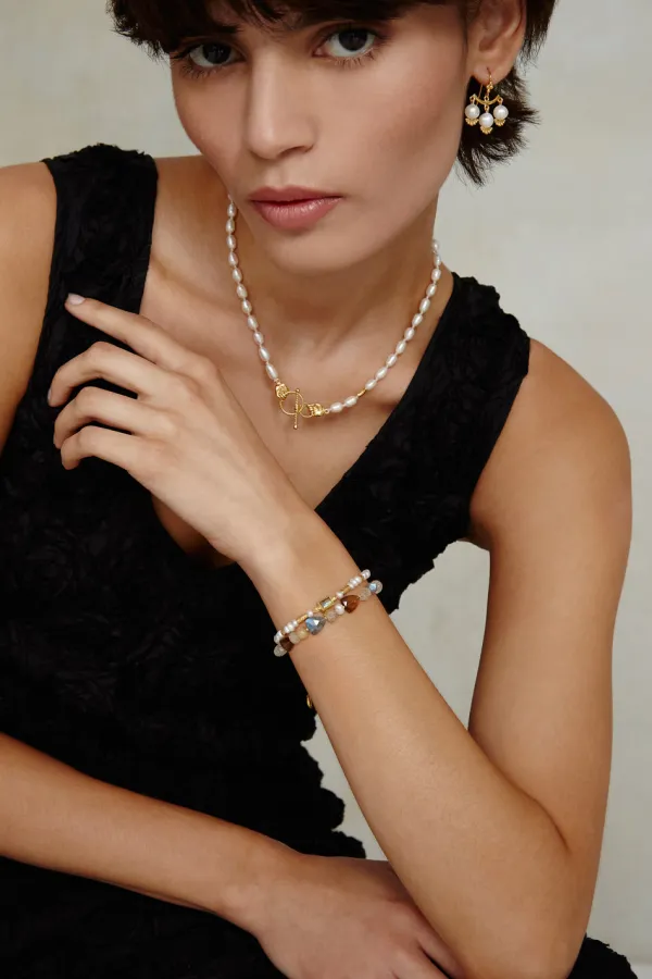Chan Luu Bracelets^Tab Pull-Tie Bracelet White Pearl